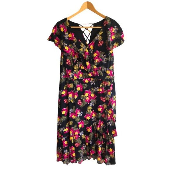 Michel Studio Dress US 12 Floral Party Dress Multi Black Pink Yellow Gre… - Picture 16 of 16